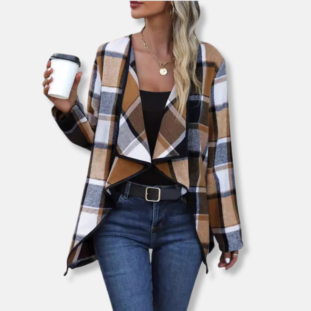 Comfortable Oversized Plaid Cardigan