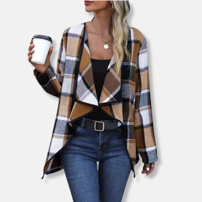 Comfortable Oversized Plaid Cardigan