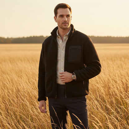 Warm Men's Fleece Zip Up Outdoor Jacket