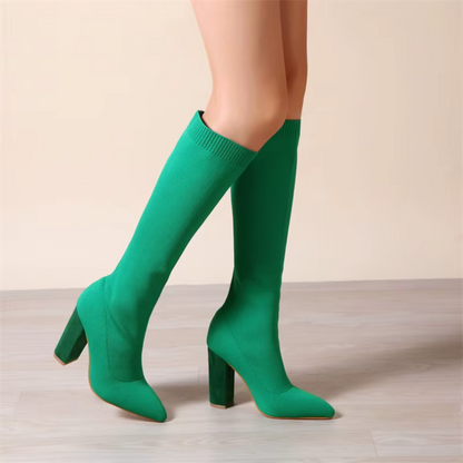 Tall Stretchy Women's Leather Boots