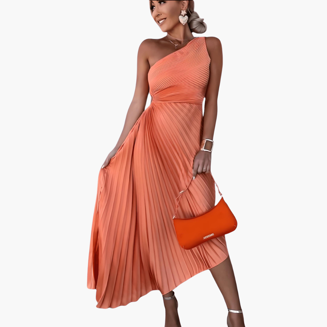 Chic One Shoulder Mini Evening Dress for Ladies