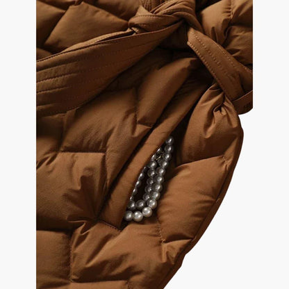 Warm Winter Parka Coat for Women with Belt