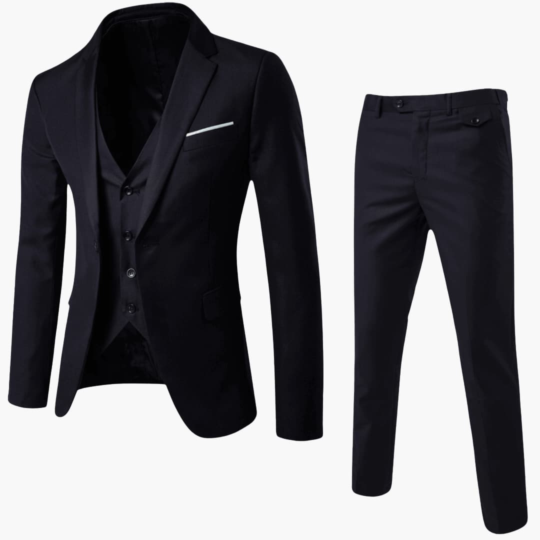 Classic Mens Three Piece Business Suit - Olytrend