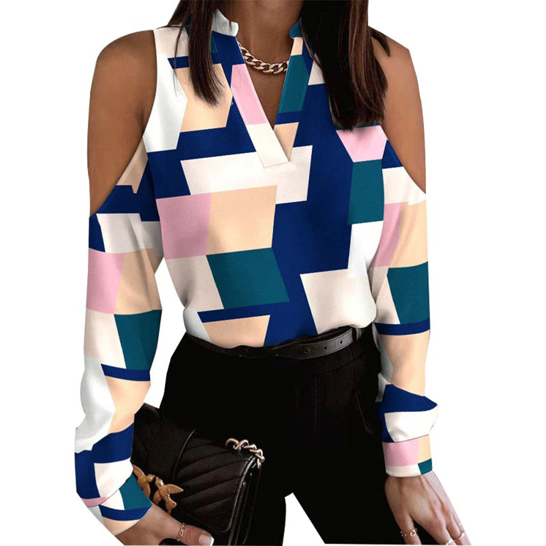 Ladies' V-Neck Top with Cute Heart Pattern