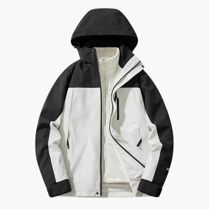 Waterproof Ski Parka with Hood and Zip Pockets