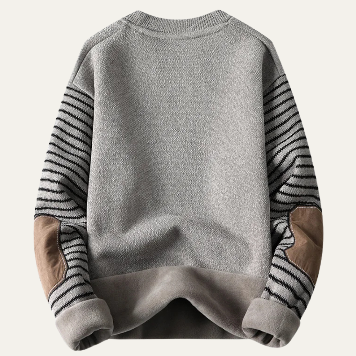 Cozy Mens Patchwork Crew Neck Winter Sweater