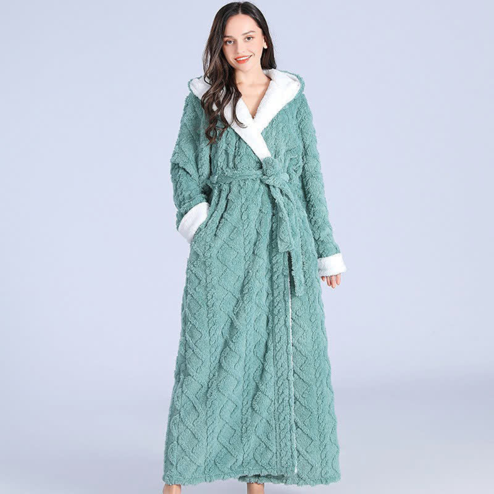 Soft Fleece Hooded Spa Bath Robe