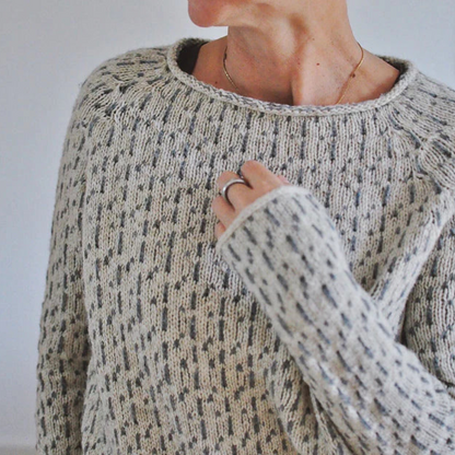 Relaxed Fit Crew Neck Wool Sweater
