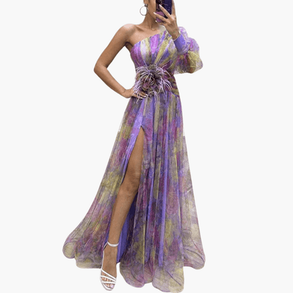 Stylish Women's Party Dress - Low Cut & Glamorous