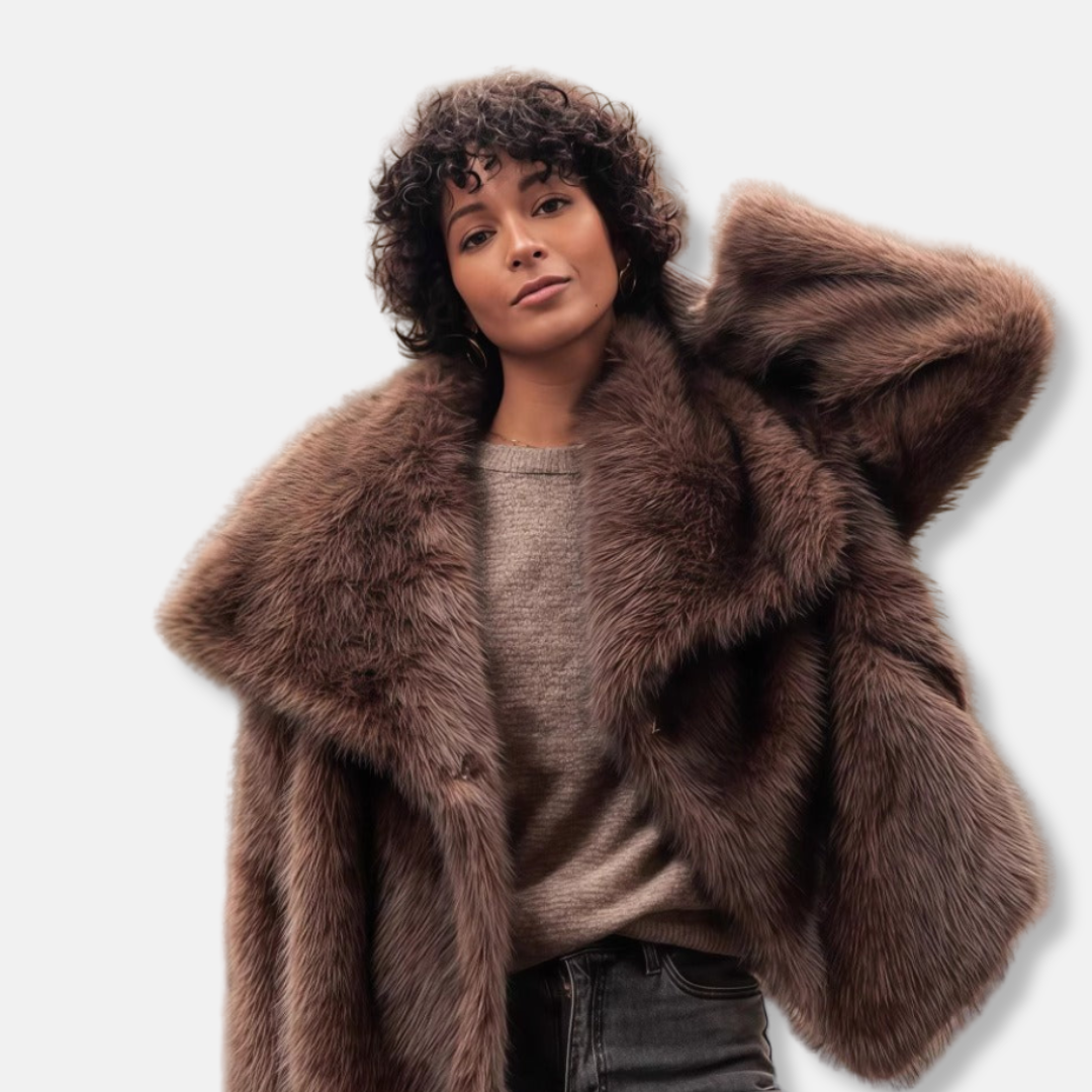 Luxurious Faux Fur Long Coat for Women - Warm Chic Design - Nocini