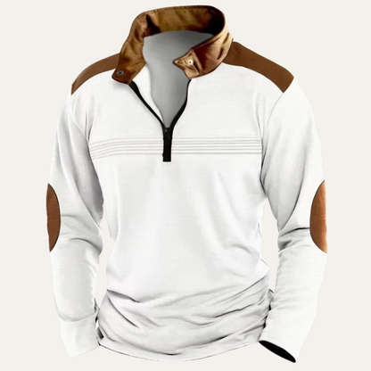 Classic Men's Vintage Zipper Neck Sweater