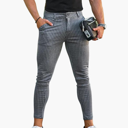 Comfortable Slim Fit Striped Summer Pants for Men