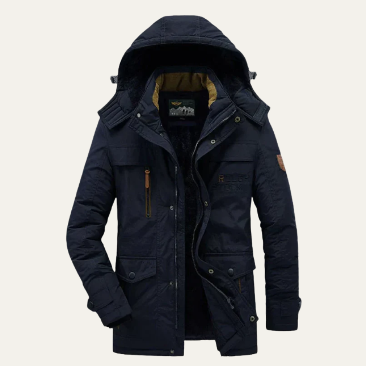 Thermal Men's Insulated Fleece Hooded Parka Jacket