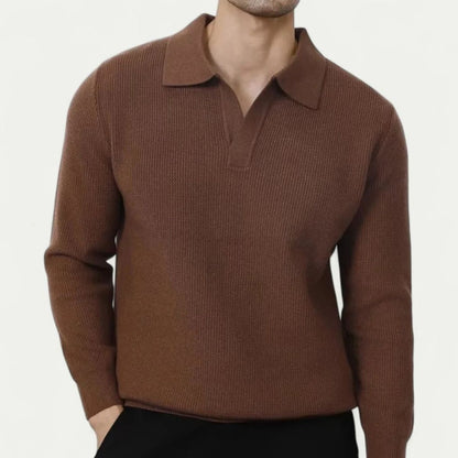 Classic Mens Crew Neck Knitted Polo Sweater