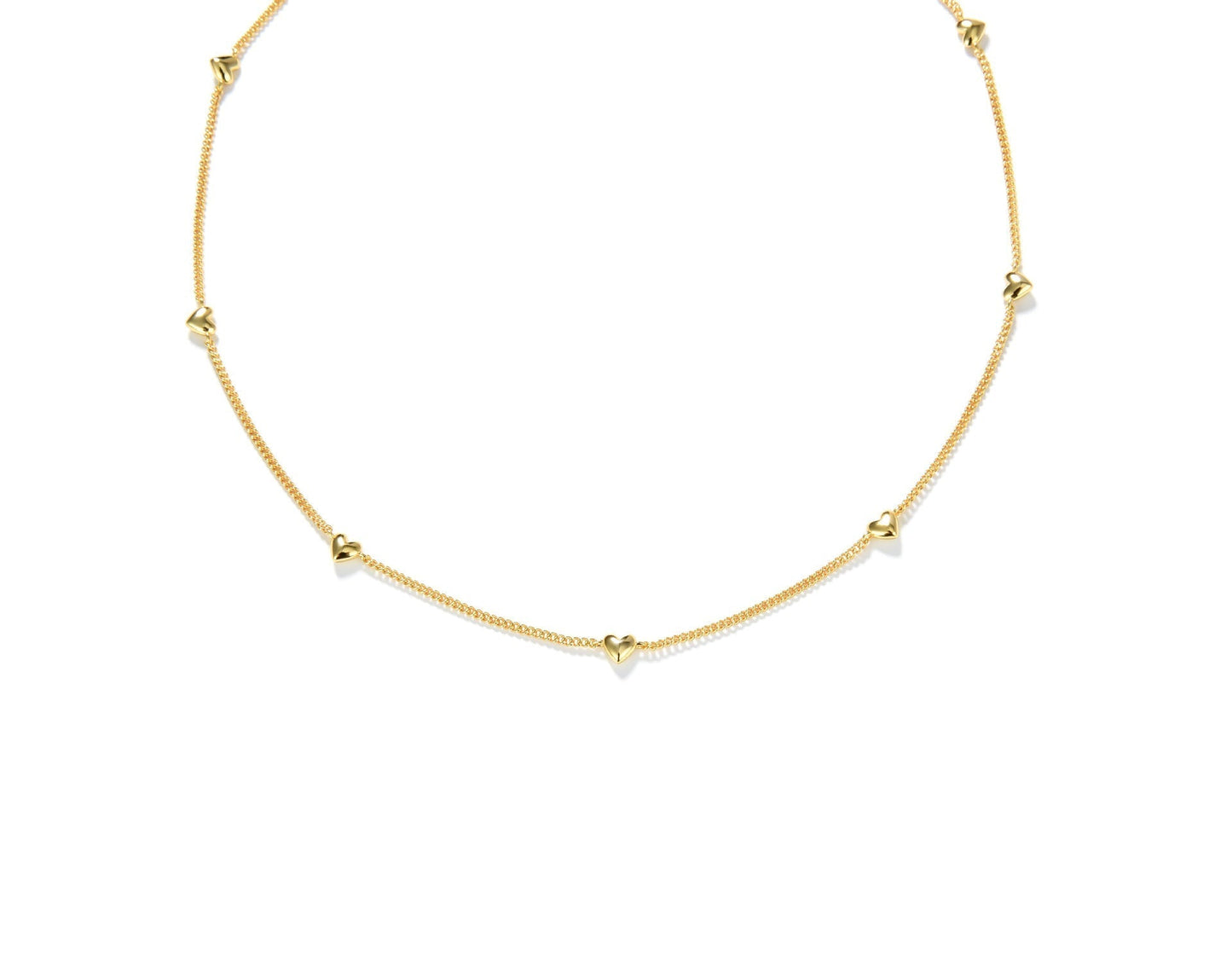 Elegant 18K Gold Plated Silver Heart Pendant Necklace