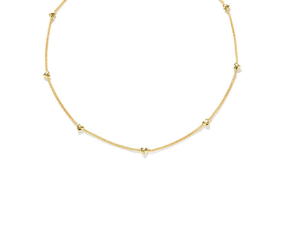 Elegant 18K Gold Plated Silver Heart Pendant Necklace