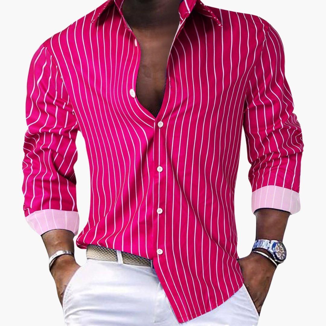 Classic Mens Long Sleeve Button Shirt with Collar