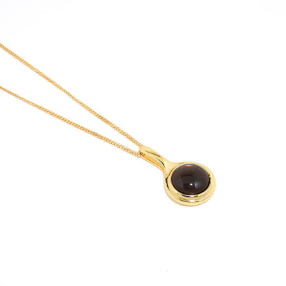 Elegant Crystal Pendant Necklace, Sterling Silver, Gold Plated