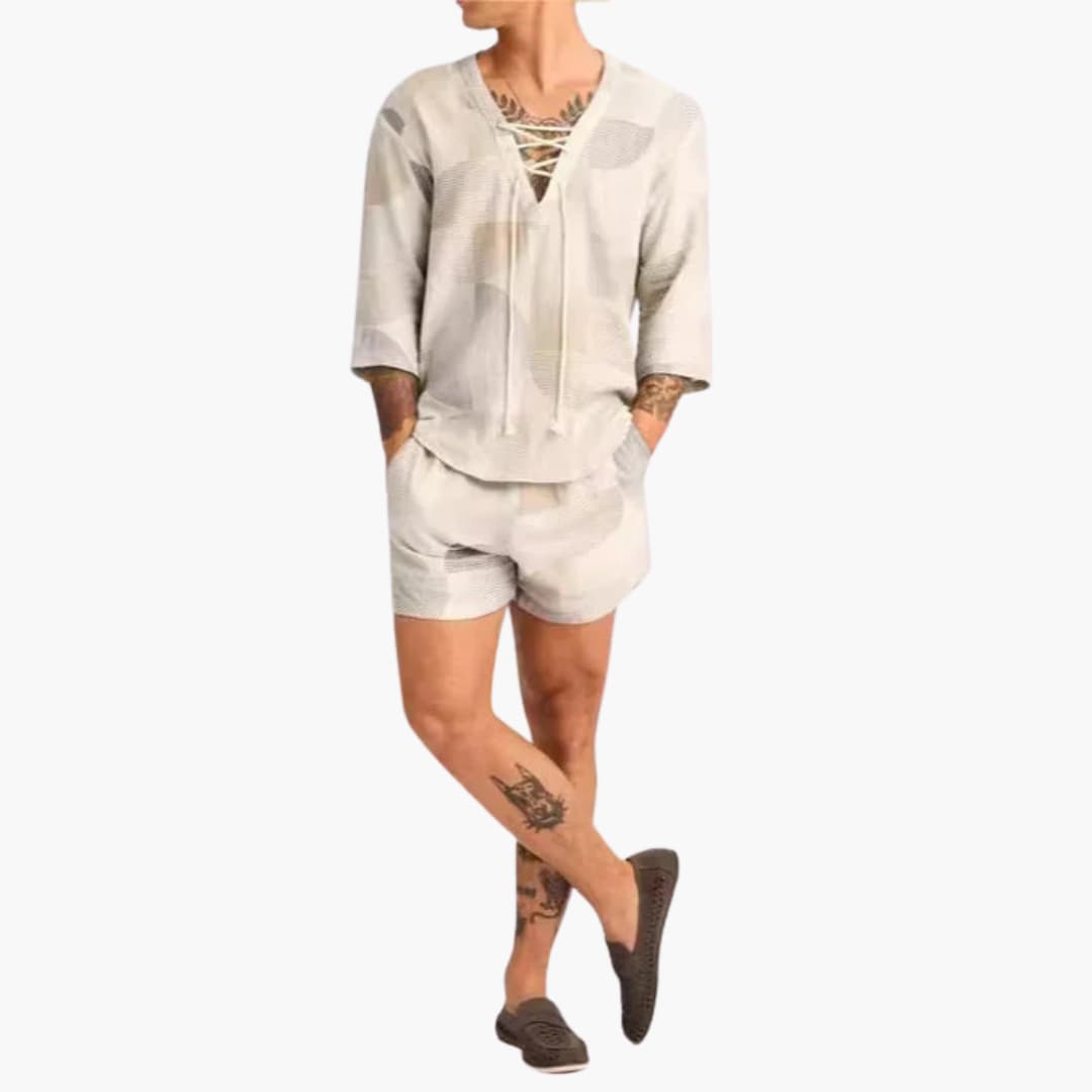 Men's Breathable Tank Top and Shorts Set