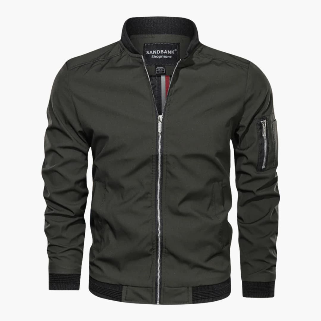 Waterproof Zip Up Mens Jacket with Pocket - Olytrend