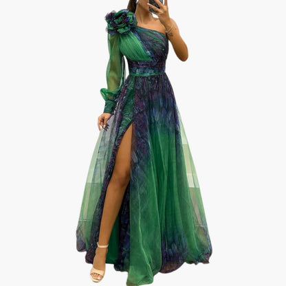Chic Off Shoulder Maxi Evening Dress for Women - Olytrend
