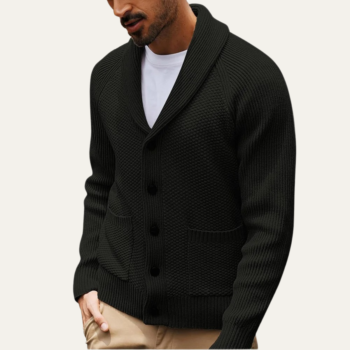 Classic Men's Button Front Sweater Cardigan