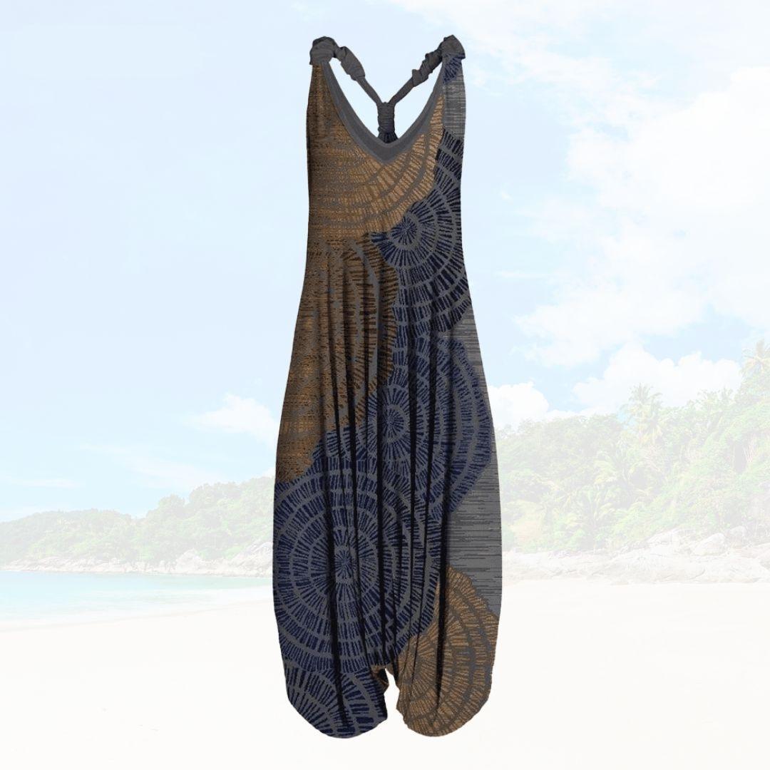 Ladies Loose Fit Full Length Sleeveless Jumpsuit