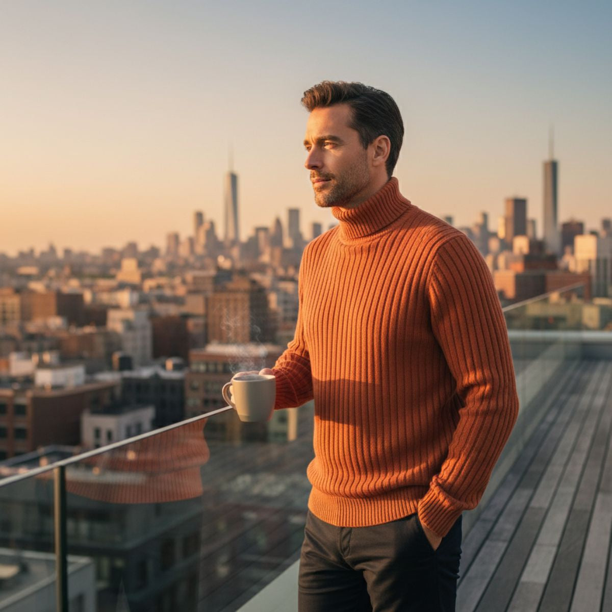 Classic Men's Crew Neck Wool Knit Sweater