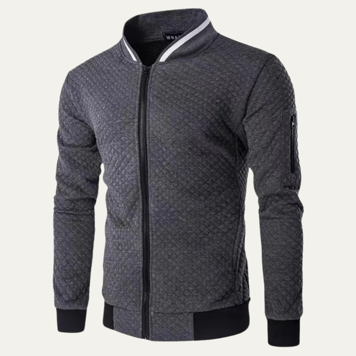 Men's Slim Quilted Zipper Bomber Jacket