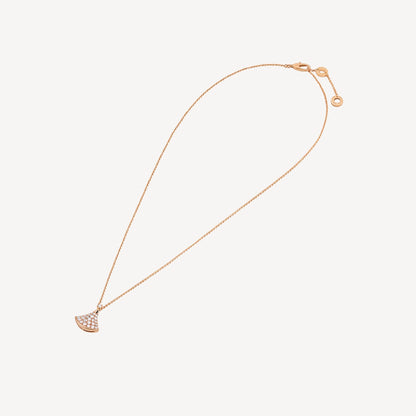 Luxurious Rose Gold Plated Pave Necklace