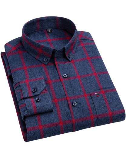 Classic Plaid Casual Button Down Shirt - Olytrend