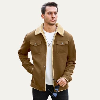 Men's Fleece Lined Parka with Sherpa Hood Jacket