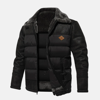 Luxury Quilted Leather Aviator Coat