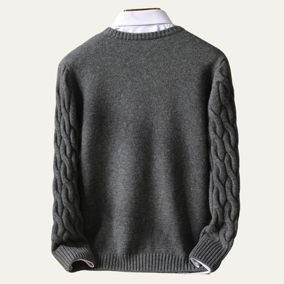 Luxury Men's Soft Cable Knit Sweater