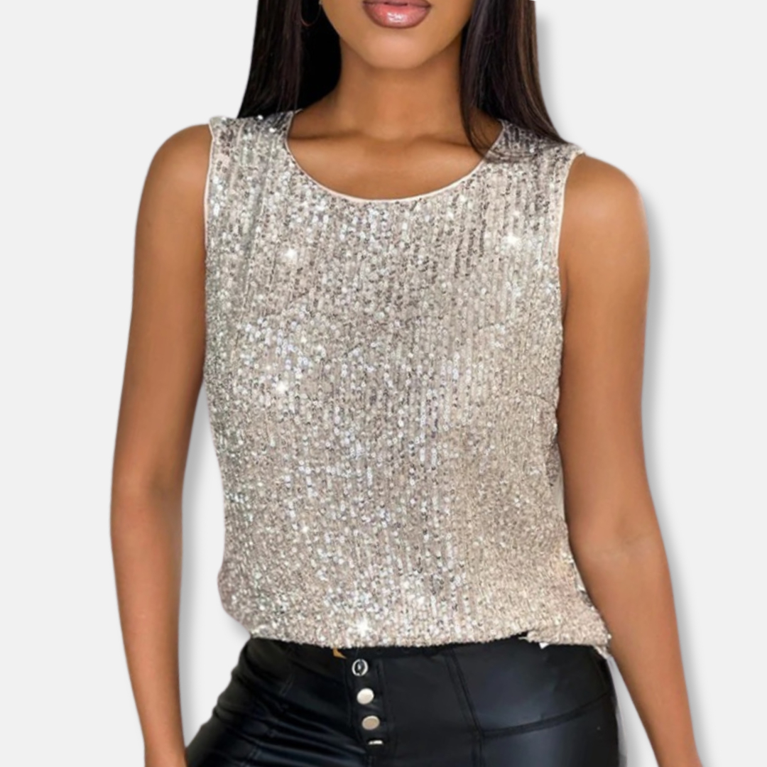 Glittering Sequin Tank Top for Women