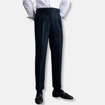 Classic Fit High Waisted Wool Trousers