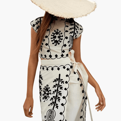 Floral Embroidered Summer Dress for Women