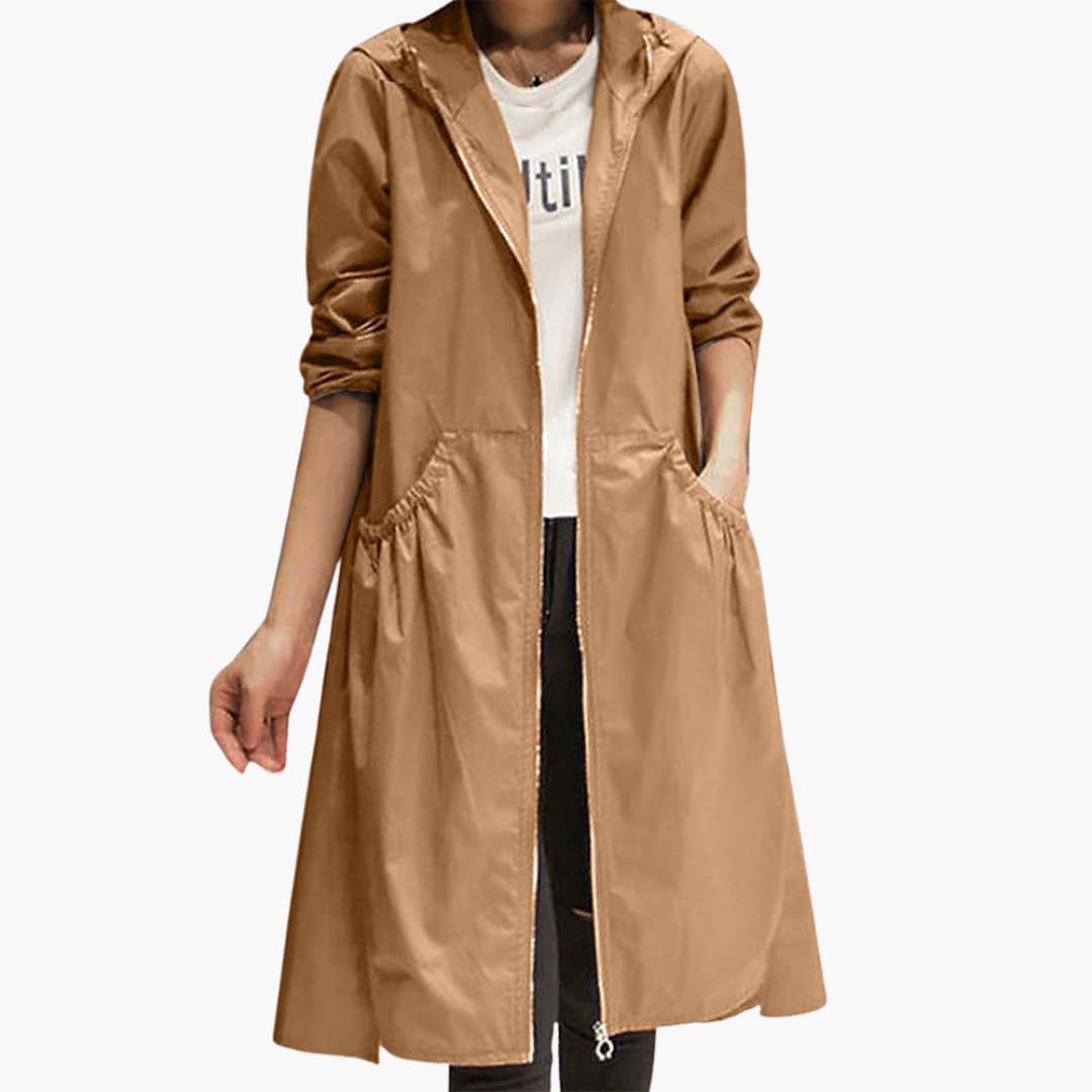 Ladies Waterproof Parka Jacket with Zip