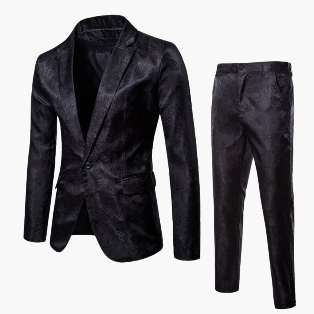 Men's Textured 2 Piece Slim Fit Business Suit - Olytrend