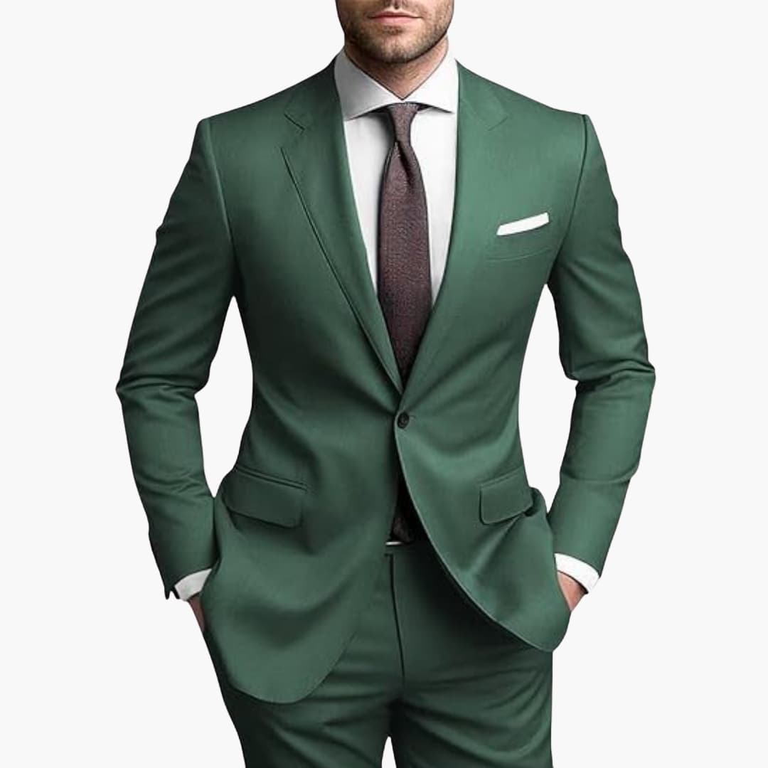 Slim Fit One Button Men's Suit - Olytrend