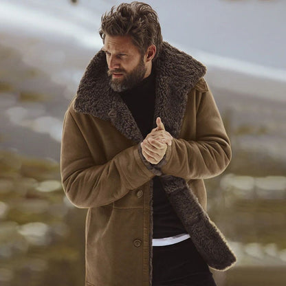 Warm Mens Faux Fur Parka Coat