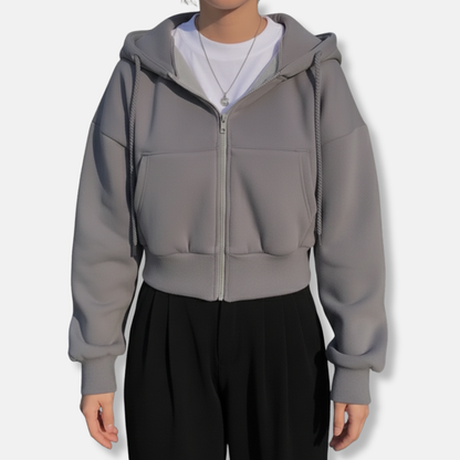 Casual Women's Zip Up Hoodie with Pockets