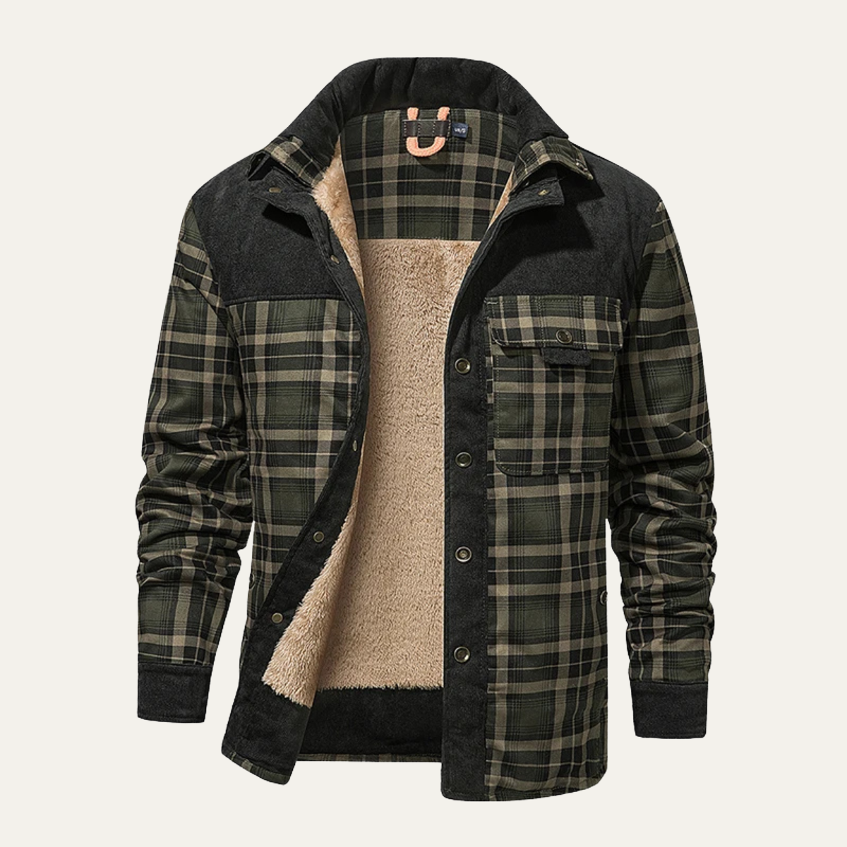 Warm Plaid Multi Pocket Men's Flannel Jacket - Nocini