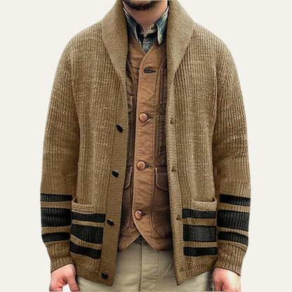 Classic Mens Warm Cable Knit Cardigan Sweater