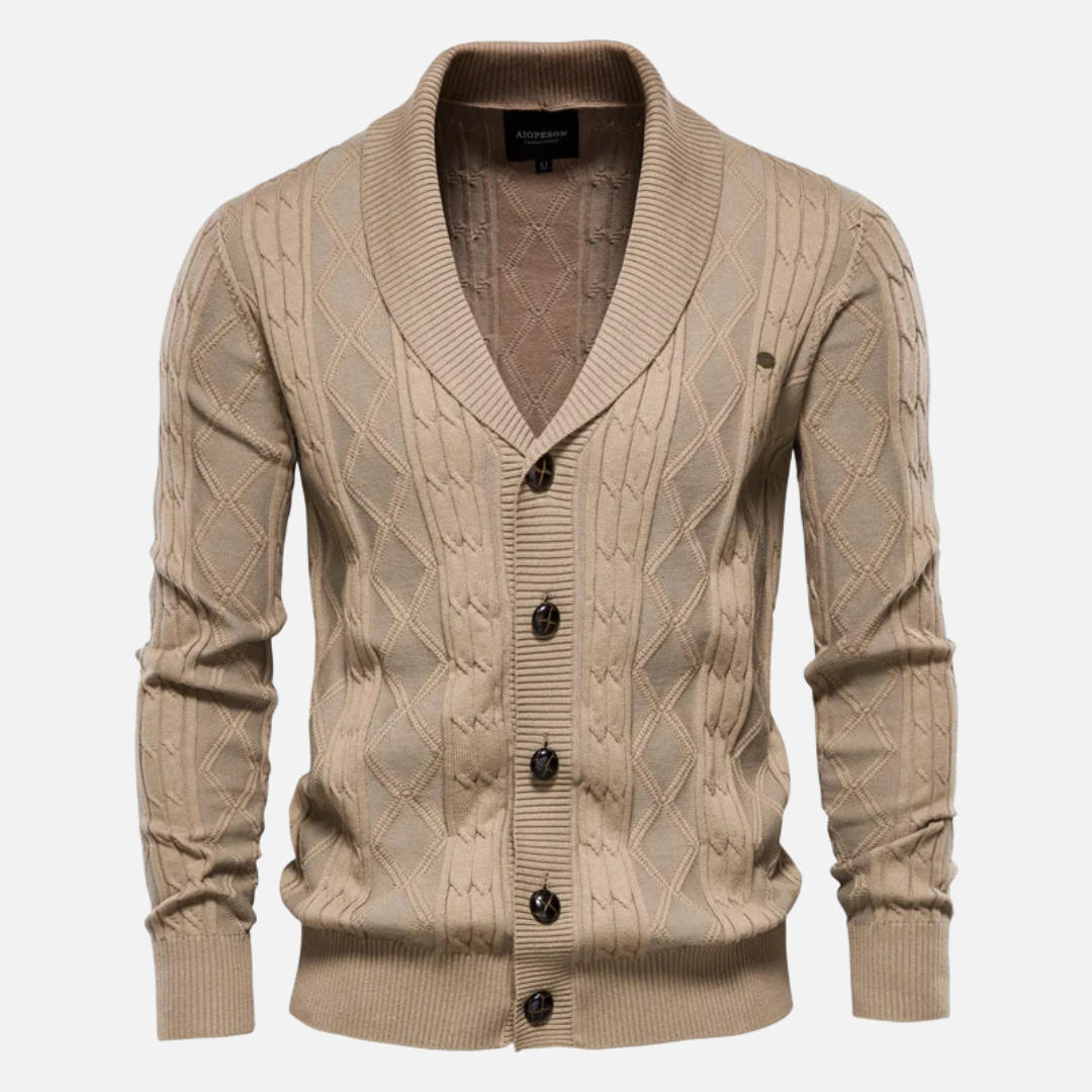 Classic Patterned Knit Cardigan