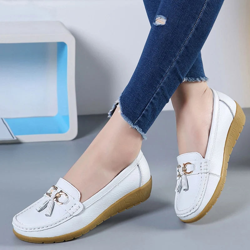 Comfortable Perforated Ballet Shoes for Ladies - Olytrend
