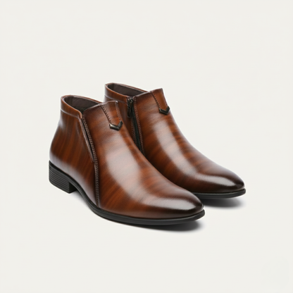 Classic Men's Leather Dress Ankle Boots