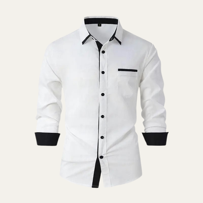 Relaxed Fit Men's Button Down Contrast Shirt