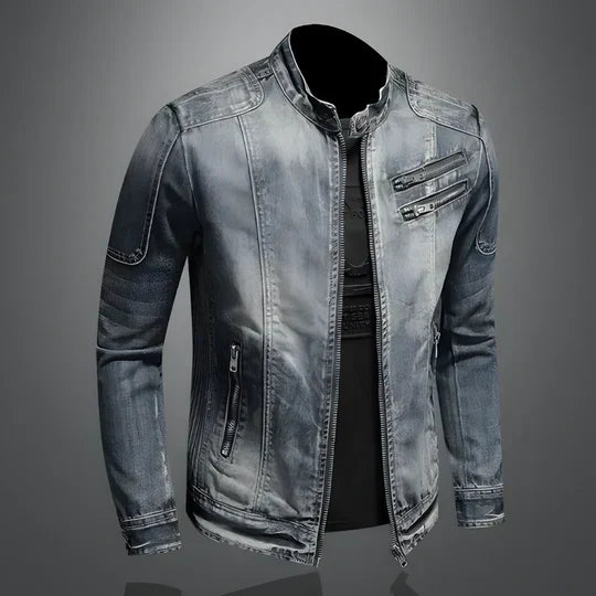 Classic Mens Denim Jacket Comfortable Rugged Style - Olytrend