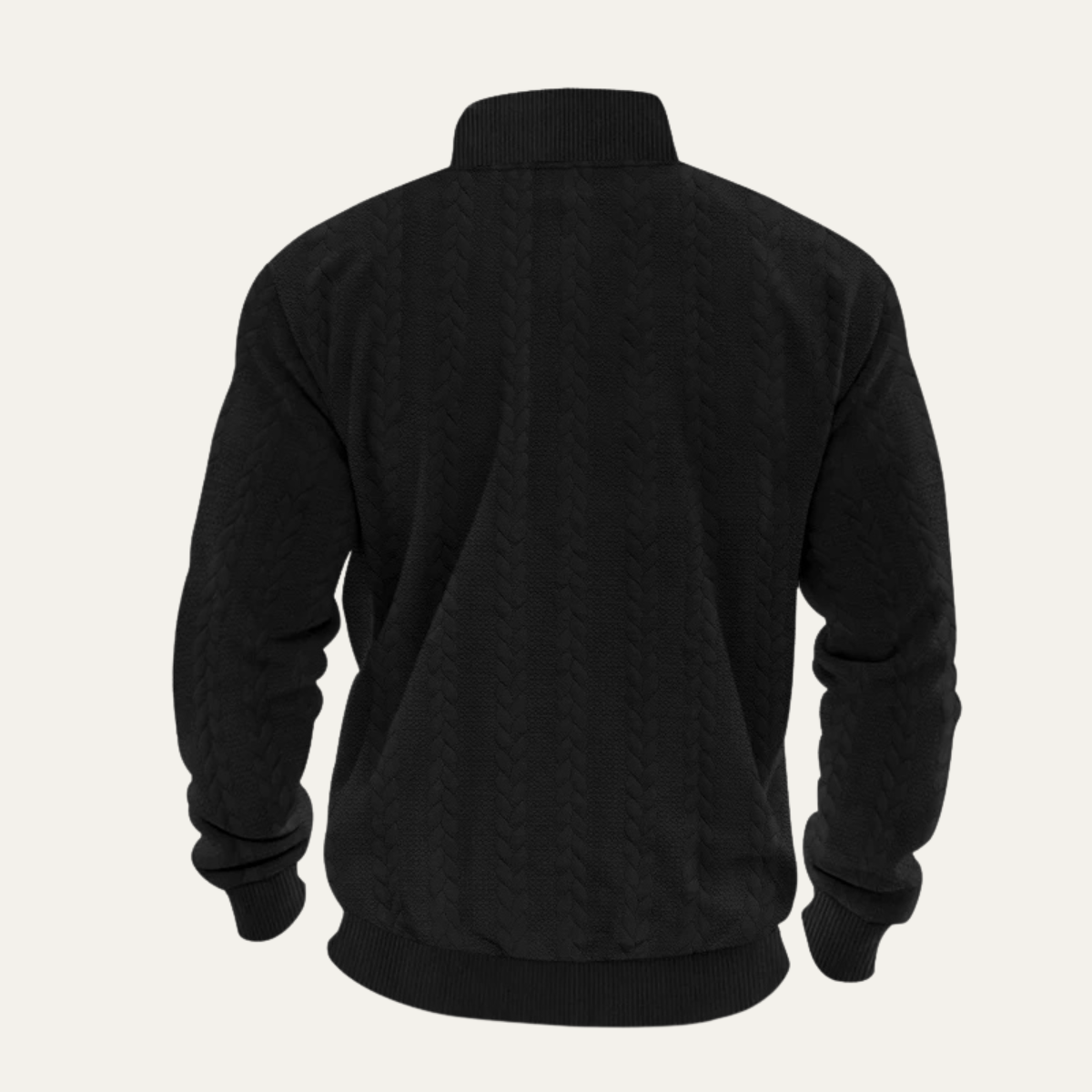Warm Men's Cable Knit Half Zip Sweater